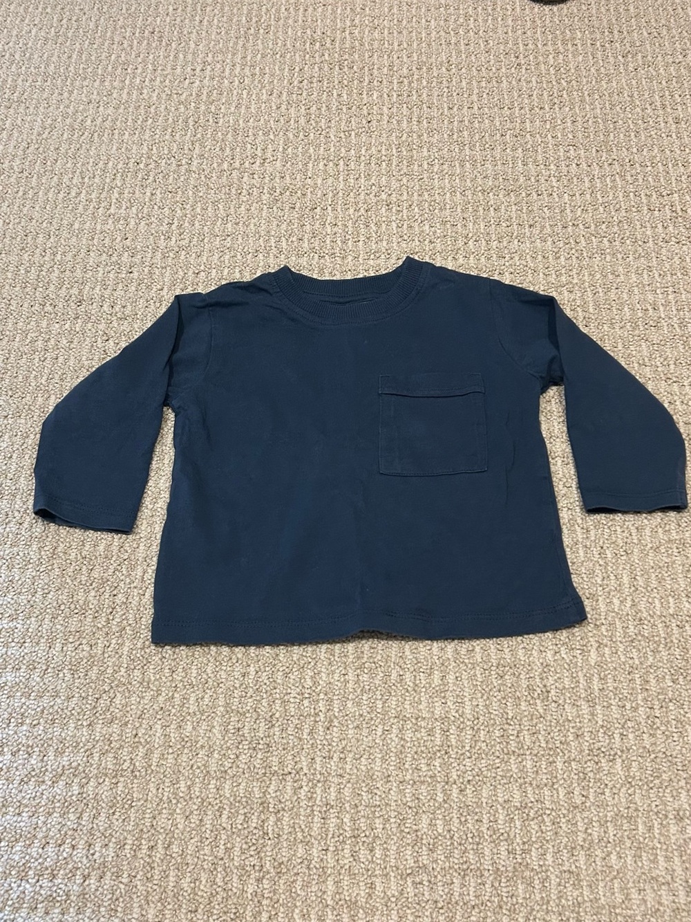 Zara Baby Navy Long Sleeve Pocket Tee Oversized Fit